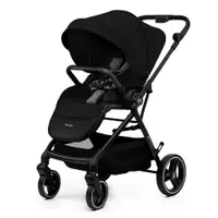Carucior pentru copii 3 in 1 Kinderkraft Yoxi Pure Black 0-22 kg, cadru din aluminiu, accesorii incluse