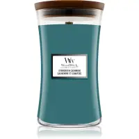Woodwick Evergreen Cashmere lumânare parfumată cu fitil din lemn 610 g