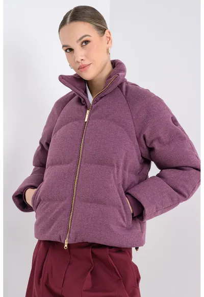 Geaca matlasata cu umplutura de puf - Violet