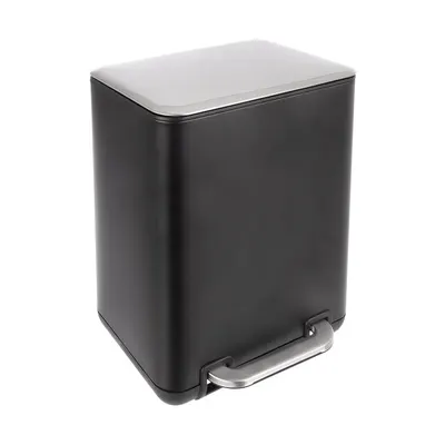 Coș de gunoi negru cu pedală din oțel inoxidabil 6 l Black – Orion