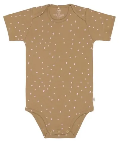 Body pentru bebeluși cu mânecă scurtă Lassig - 50/56 cm, 0-2 luni, Dots curry