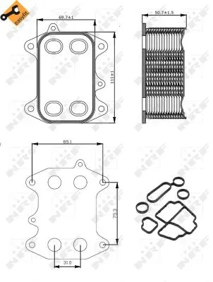 Termoflot Radiator Ulei (cu Garnitura) Audi A1, A3, A4, A4 Allroad, A5, A6, Q3, Q5, Tt; Seat Alhambra, Altea, Altea Xl, Exeo, Exeo St, Ibiza Iv, Ibiza Iv St, Leon, Toledo Iv; Skoda Fabia Ii 1.2d 1.6d