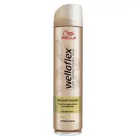 Fixativ pentru par Wellaflex Brilliant Colors cu fixare puternica, Fixare: 3/5, 250 ml Engros
