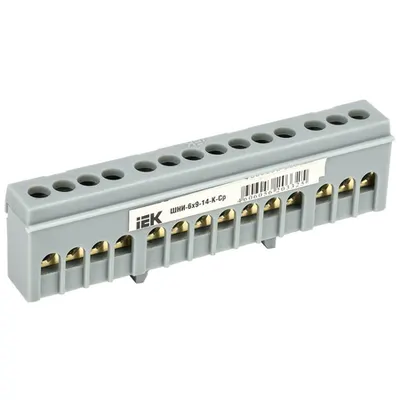 Neutral bus bar in body-Izolator onto a DIN-rail SHNI-6x9-14-k-average