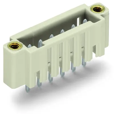 THT male header; 1.0 x 1.0 mm solder pin; straight; 100% protected against mismating; Threaded flange; Pin spacing 3.5 mm; 9-pole; light gray