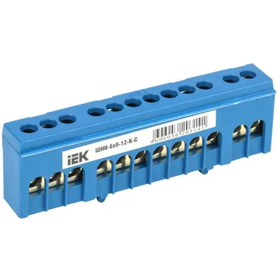 Neutral bus bar in body-Izolator onto a DIN-rail SHNI-6x9-12-k-S