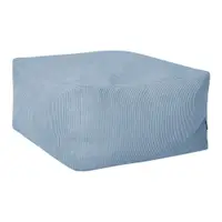 Puf albastru deschis cu tapițerie din catifea reiată Keno – noo.ma