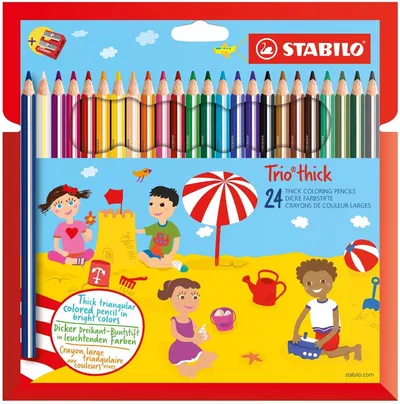 Creioane Stabilo Trio - Thick, 24 culori
