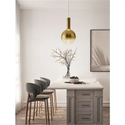 Lampa suspendata NOSTOS Auriu Sticla & Alb Metal Baza & Champagne LED 6W 220-240V 683Lm 3000K IP20 Dimabil