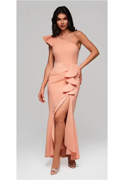 Rochie de seara Maxi LA-OM-DLR168 - Portocaliu