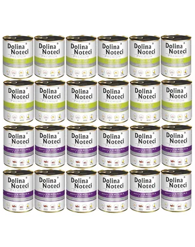 DOLINA NOTECI Mix arome Premium hrană câini 24x800g iepure cu merisoare și gâscă cu cartof