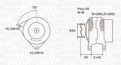 Alternator (14v, 80a) Citroen Berlingo, C15, C5 I, C5 Ii, Evasion, Jumpy, Xsara, Xsara Picasso; Fiat Scudo, Ulysse; Lancia Zeta; Peugeot 206, 306, 406, 806, Expert, Partner 1.1-2.2 Dupa 1993
