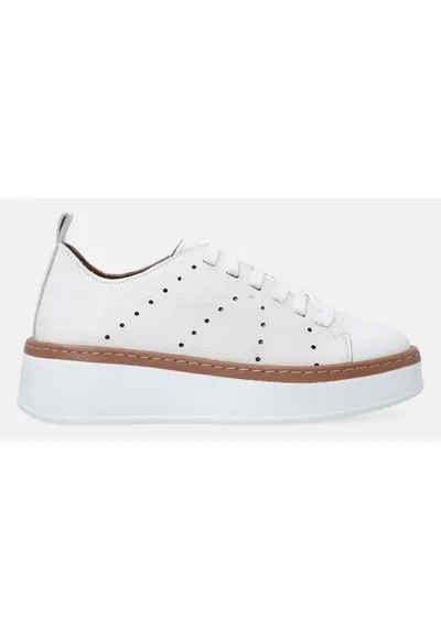 Pantofi sport din piele cu perforatii si profil jos