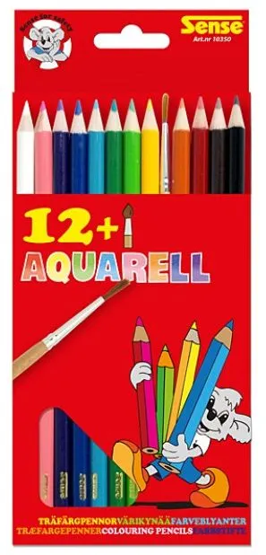 Creioane colorate cu pensula Sense – Acuarele, 12 bucati