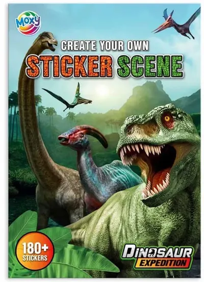 Carte cu stickere cu numere Moxy - Dinozauri, 180 buc