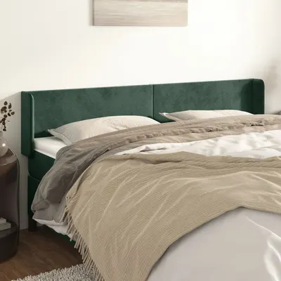 Gossi tablie de pat cu aripioare verde inchis 203x16x78/88 cm catifea