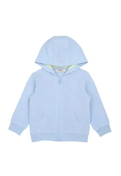 Hanorac cu maneca lunga si gluga - Zoey - Bleu - pentru baietei - Albastru