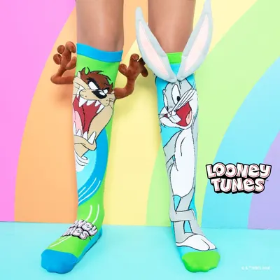 Șosete lungi colorate Madmia pentru băieți Bugs Bunny și Taz 6-99 ani