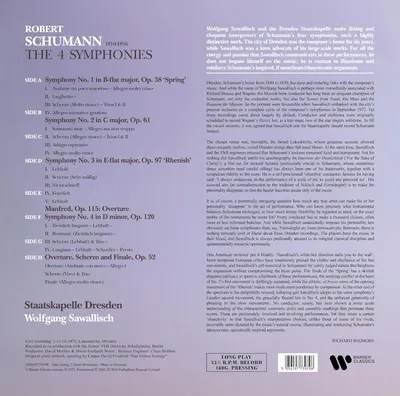 Schumann: The Four Symphonies / Overture, Scherzo And Finale / Manfred-Overture - Vinyl