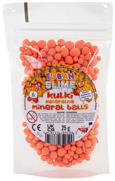 Mărgele minerale pentru slime Tuban - Portocaliu, 25 g