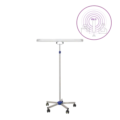 Dispozitiv de dezinfectie cu lumina ultravioleta UV-C (lampa UV-C) LBA-E 15W PRO, cu montare pe stativ mobil