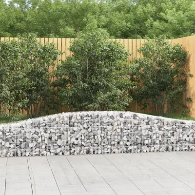 vidaXL Coșuri gabion arcuite 2 buc, 400x30x40/60 cm, fier galvanizat