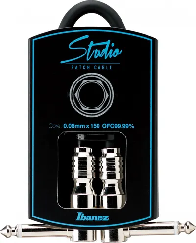 Cablu pentru chitară Ibanez - HF07P, 6.3 mm, 0.21 m, negru/argintiu