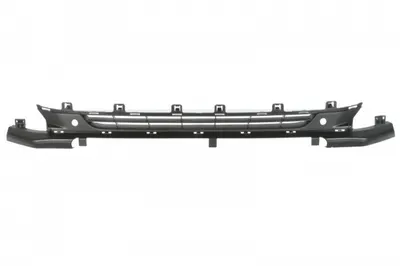 Grila bara fata (Inferior Mijloc, cu gauri pentru senzorii de parcare, plastic, negru) potrivit PEUGEOT 208 I, 208 HATCHBACK 03.12-12.19 02.15
