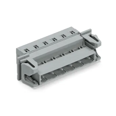 1-conductor male connector; Snap-in flange; 2.5 mm²; Pin spacing 7.5 mm; 5-pole; 2,50 mm²; gray
