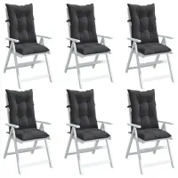 vidaXL Perne scaun cu spătar înalt, 6 buc. antracit 120x50x7 cm textil
