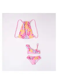 Costum de baie doua piese cu imprimeu pentru fetite - 0.8947