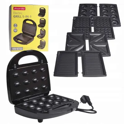 Sandwich-maker 5 in 1, electric, cu placi antiaderente, 800 W Engros