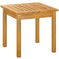 Outsunny Masă laterală 48 x 48 cm rezistentă la intemperii masă de grădină cu design cu lamele picioare reglabile, pătrată | Aosom Romania