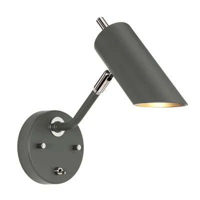 Aplica Quinto 1 Light Wall Light – Dark Grey Polished Nickel