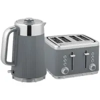 HOMCOM 2200W, fierbător 1,7L cu funcție de fierbere rapidă, filtru anticalcar și toaster cu 4 felii și 7 trepte de rumenire, gri | Aosom Romania