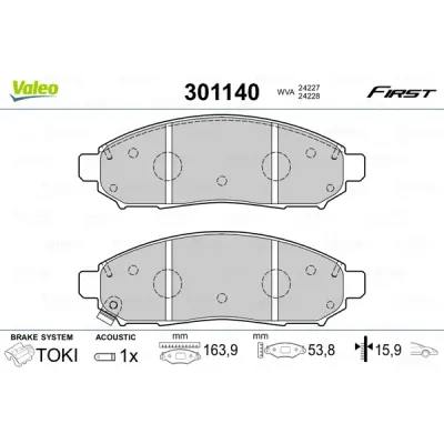 Set placute frana, frana disc VALEO 301140