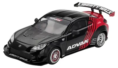 Model de colecție Mini GT Modern: Mașini - Toyota GR86 LB Nation Advan Black 2025 (RHD)