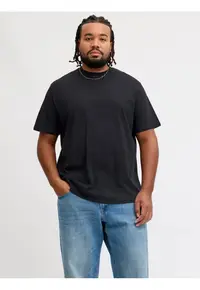 Tricou simplu - barbati big sizes - din bumbac organic - Relaxed Fit - Negru