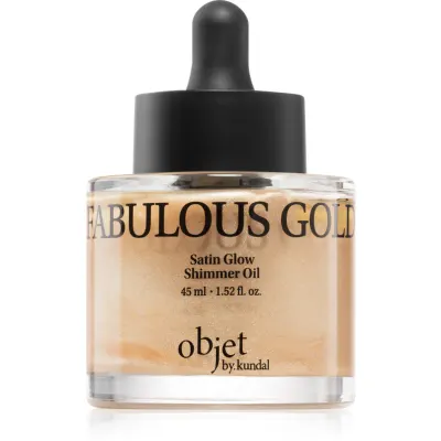 KUNDAL Objet Satin Glow Shimmer Oil ulei stralucitor cu efect de hidratare culoare Fabulous Gold 45 ml