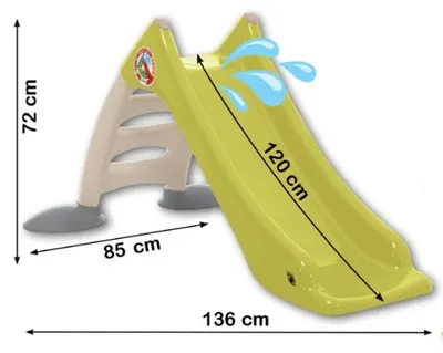 Tobogan pentru copii Dohany Dolphin Green Lime 120 cm,margini rotunjite,functie conectare la apa,utilizare interiorexterior