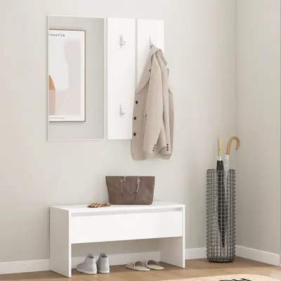 Gossi set de mobilier pentru hol, alb, lemn prelucrat
