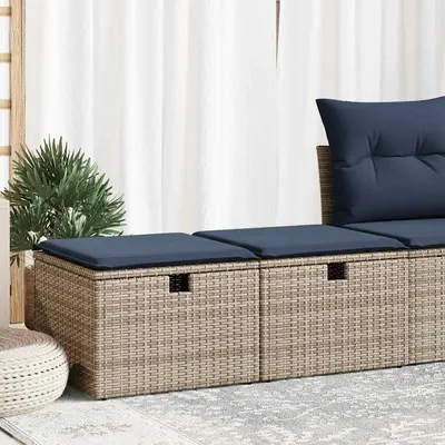 Gossi set mobilier gradina cu perne 2 piese gri poliratan/lemn acacia