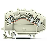 3-conductor through terminal block; 2.5 mm²; suitable for Ex e II applications; center marking; for DIN-rail 35 x 15 and 35 x 7.5; CAGE CLAMP®; 2,50 mm²; light gray