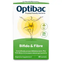 Probiotic cu bifidobacterii si fibre, Optibac | 10 plicuri