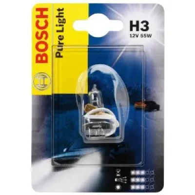 Bec auto halogen pentru far Bosch Pure Light H3 55W 12V 1987301006