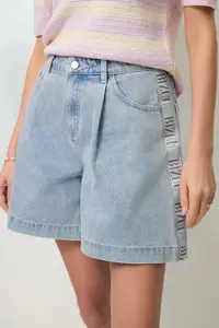 BIZUU pantaloni scurți pentru femei, din denim MIREYA