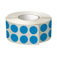 Etichete colorate, rotunde, diametru 10mm, albastre, 2 etichete rand, 8660 buc rola