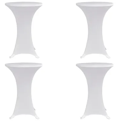 vidaXL Husă de masă cu picior, Ø80 cm, alb, elastic, 4 buc.