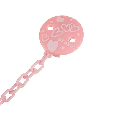Lantisor pentru suzeta Akuku Pacifier Roz,recomandat de la 0luni+