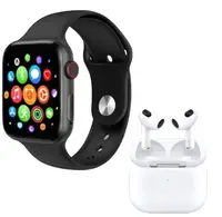 Set Ceas Smartwatch Inteligent si casti wireless BARBATI NEGRU